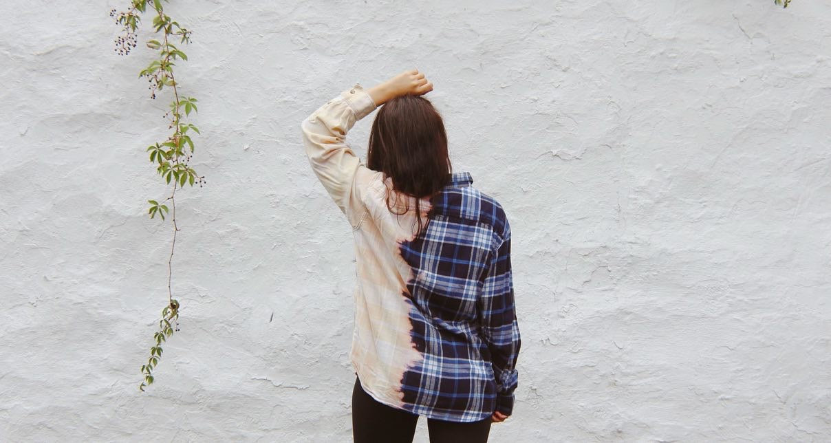 Split dye button down